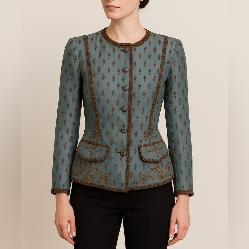 Oscar De La Renta Jacket Beaded Sequin Vintage Blazer
